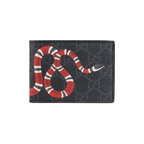 gucci snake black wallet|gucci snake wallet men's.